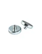 Hard ferrite pot magnet with threaded bushing, galvanized