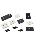 Neodymium magnet system in rubber, rectangular with threaded pin.