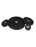 Neodymium magnet system in rubber, round with wire hole