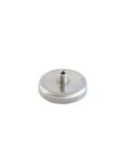 Hard ferrite pot magnet with threaded bushing, stainless steel