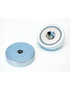 Neodymium potmagneet met doorlopend verzonken gat