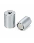 Neodymium busmagneet staal verzinkt met draadgat