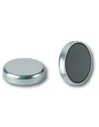 Hard ferrite pot magnet, galvanised steel housing
