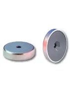 Topfmagnete aus Hartferrit mit Bohrung und Senkung, Edelstahlgehäuse