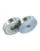 Pot magnets made of SmCo, steel housing, with hole and countersink, up to 280°C