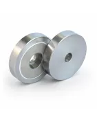 Pot magnets made of SmCo, stainless steel housing, with cylinder bore