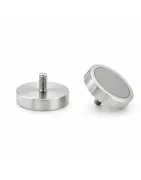 Samarium Kobalt  Topfmagnet mit Gewindestift, Edelstahlgehäuse